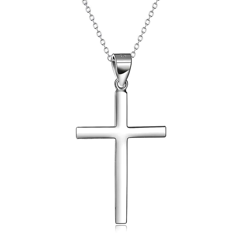 S925 Sterling Silver Cross Pendant Necklace