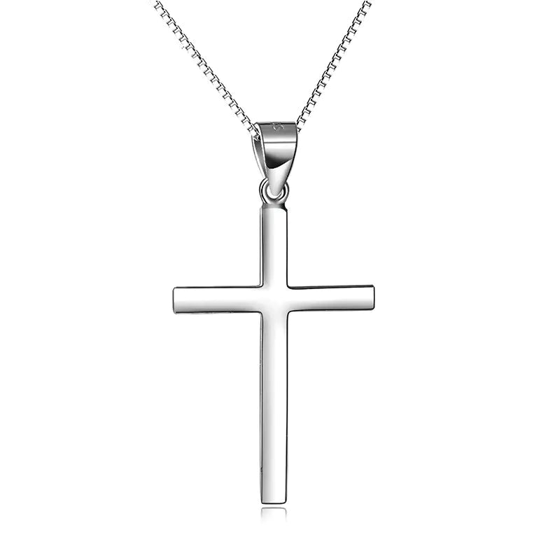 S925 Sterling Silver Cross Pendant Necklace